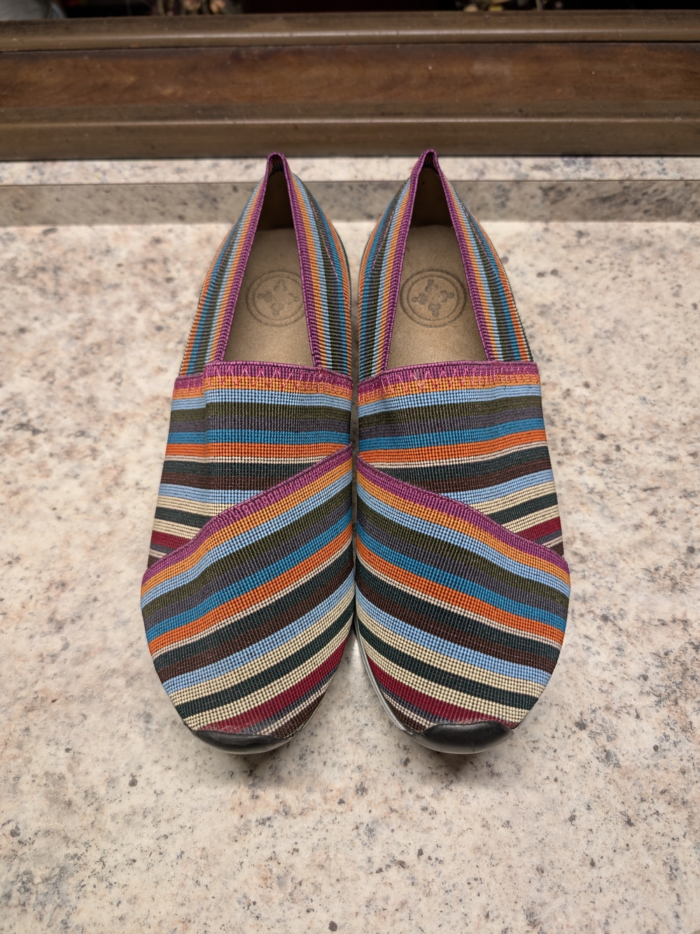Charleston Delray Striped Multicolor Slip-On Flats NWOT